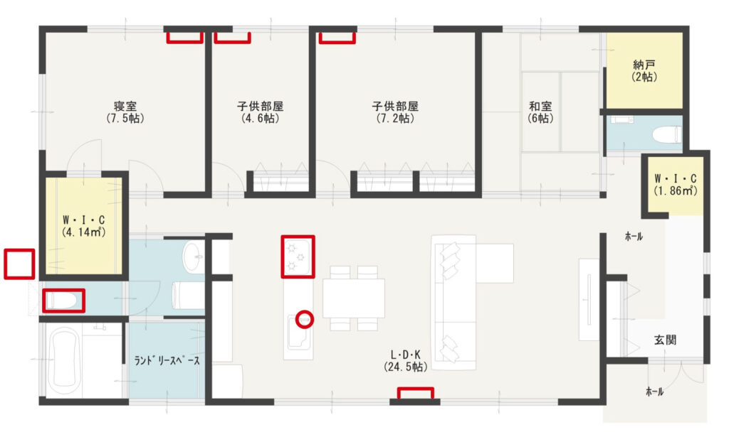 全設備交換の場合の間取り